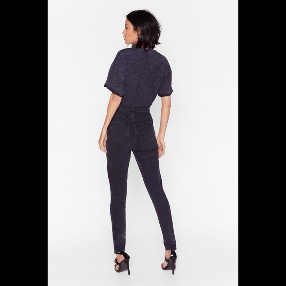 NASTY GAL Black Skinny Ankle Jeans 30 - Picture 3 of 6